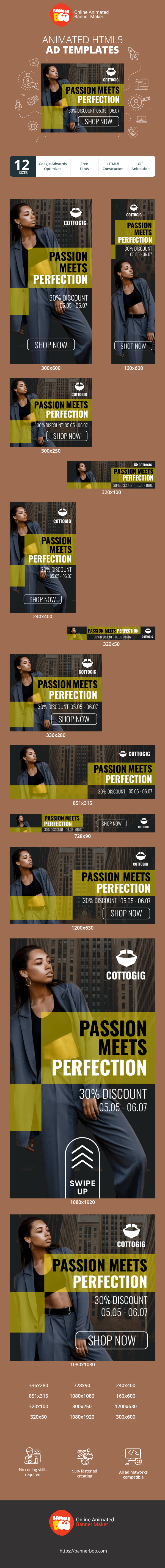 Banner ad template — Passion Meets Perfection — 30% Discount