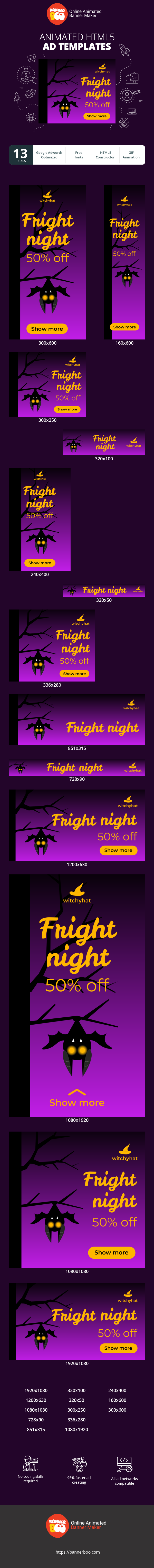 Szablon reklamy banerowej — Fright Night — 50% zniżki
