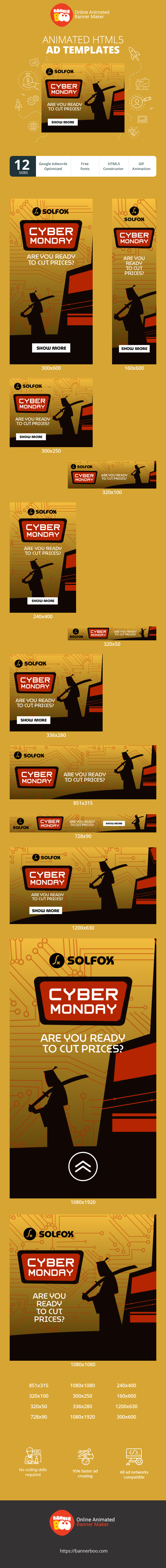 Banner ad template — Cyber Monday — Are You Ready To Slash Prices?