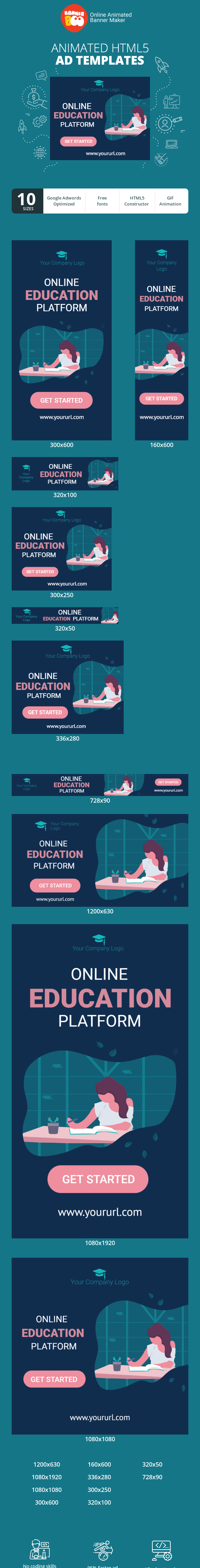 Banner ad template — Online Education Platform
