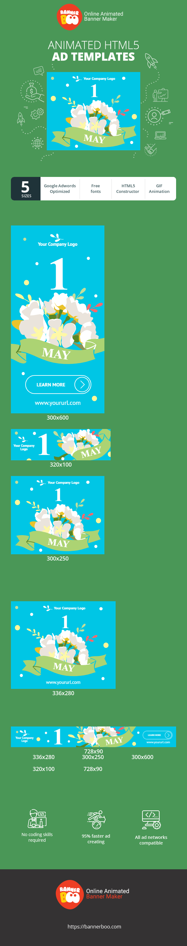 Banner ad template — May 1 — International Workers' Day