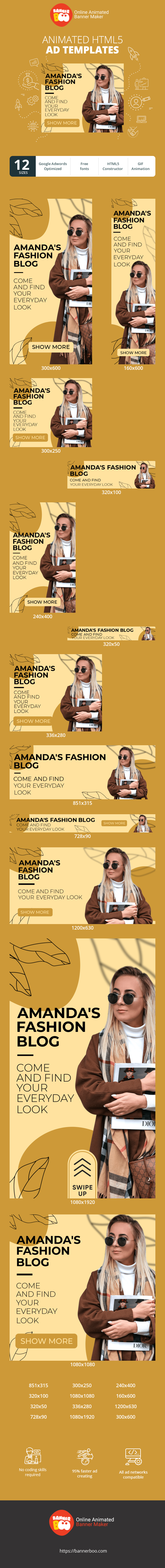 Banner ad template — Amanda`s Fashion Blog — Come And Find Your Everyday Look