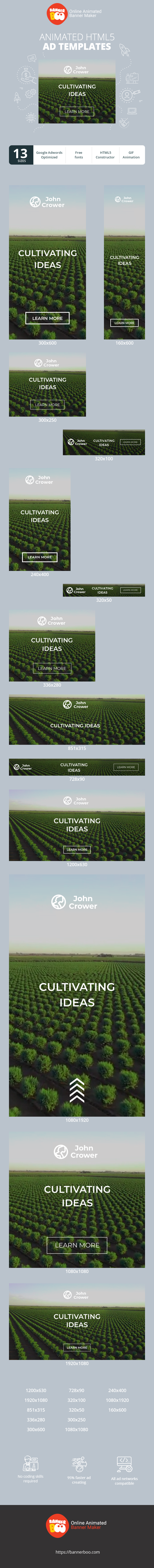 Banner ad template — Cultivating Ideas For Growth — Heart Of Perfect Farming