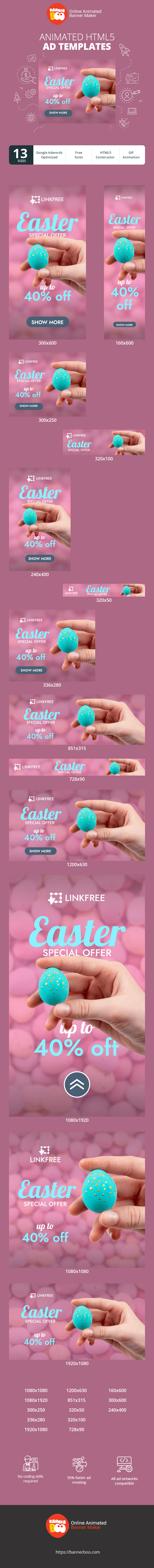 Szablon reklamy banerowej — Wielkanoc — Specjalna oferta do 40% zniżki