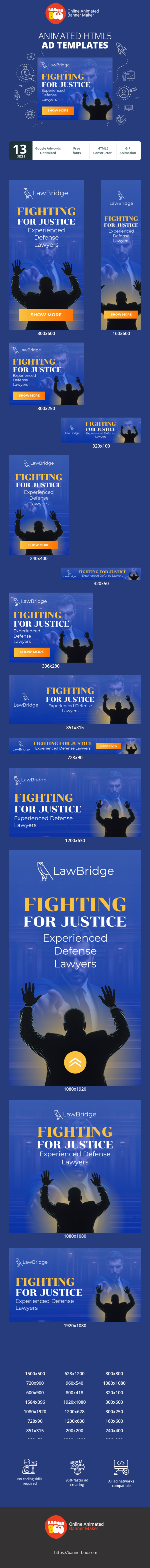 Banner ad template — Fighting for Justice – Experienced Defence Lawyers