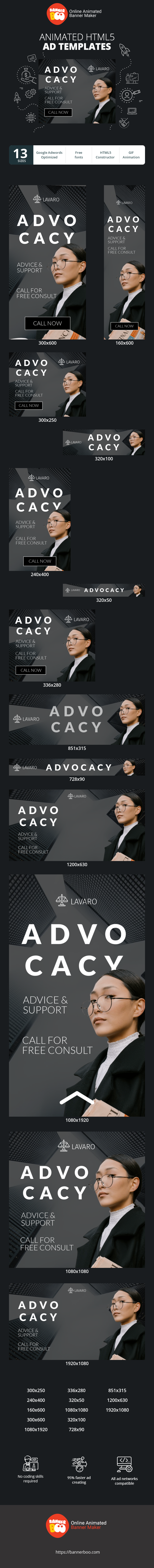 Banner ad template — Advocacy Advice And Support — Call For Free Consultation