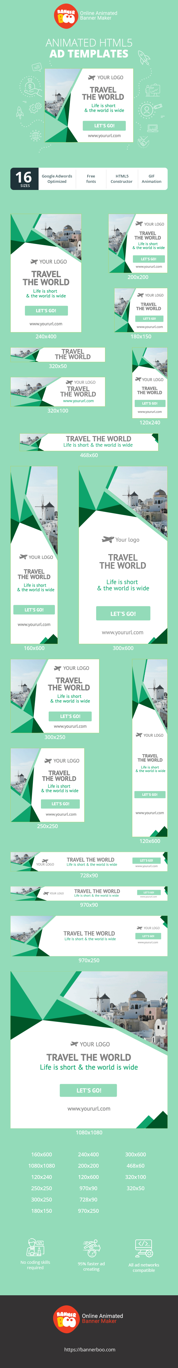 Banner ad template — Travel The World — Life is Short