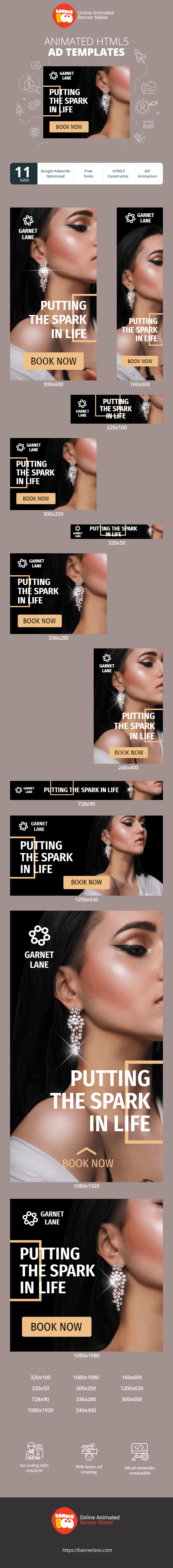 Banner ad template — Putting The Spark In Life — Jewelry Store