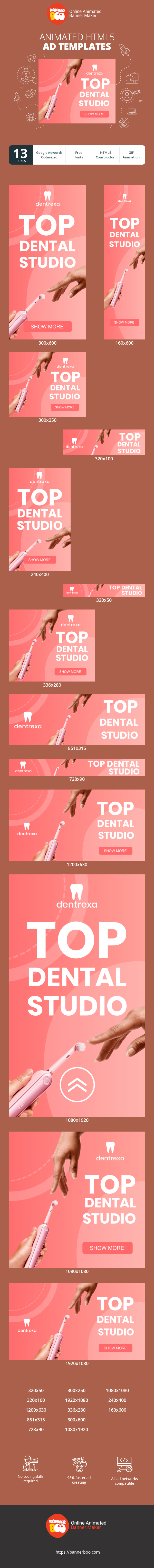 Banner ad template — Top Dental Studio — Dentist