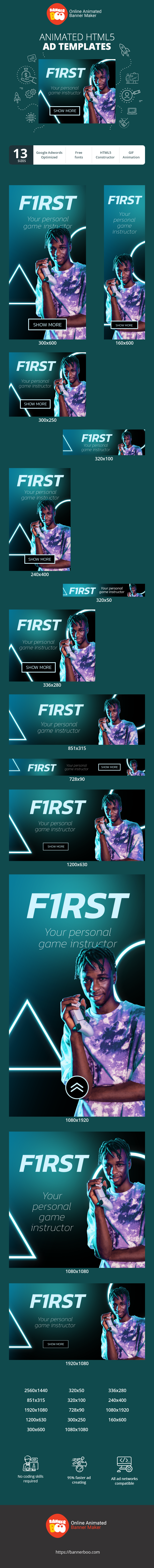 Szablon reklamy banerowej — F1rst – Ihr persönlicher Spielinstruktor