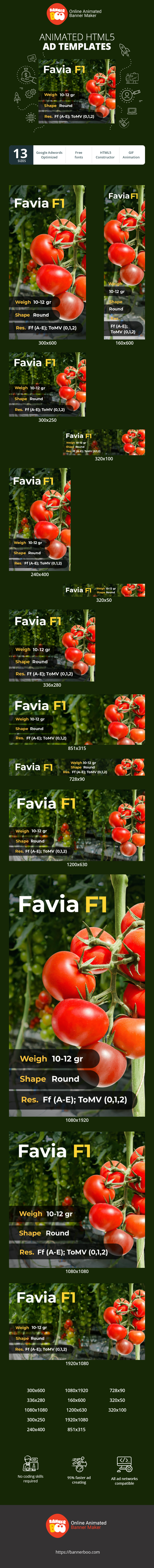Banner ad template — Favia F1 Tomato Hybrid — Agriculture
