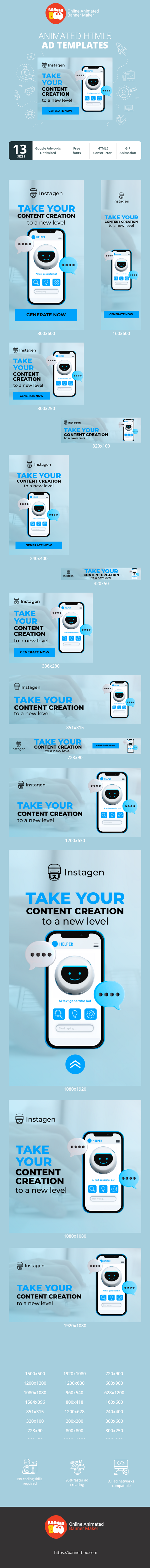 Banner ad template — Take Your Content Creation — To A New Level