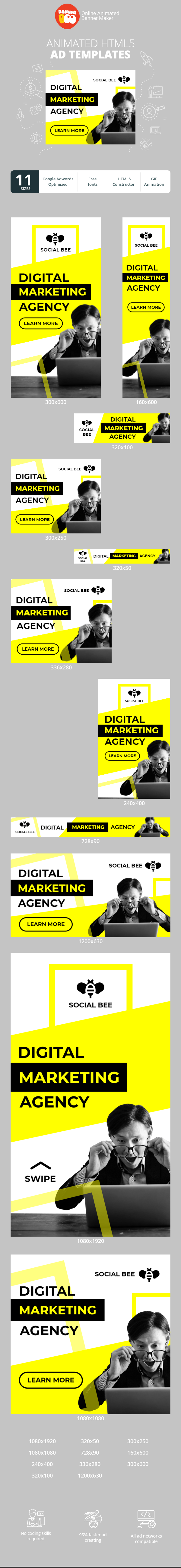Banner ad template — Digital Marketing Agency — Be The First With Us