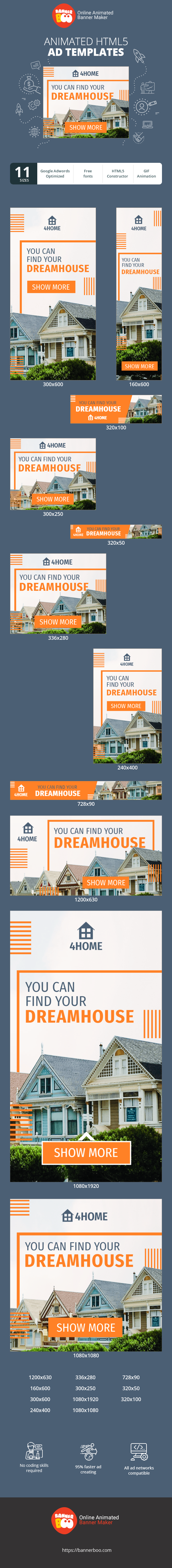 Banner ad template — You Can Find Your Dream Home — Real Estate