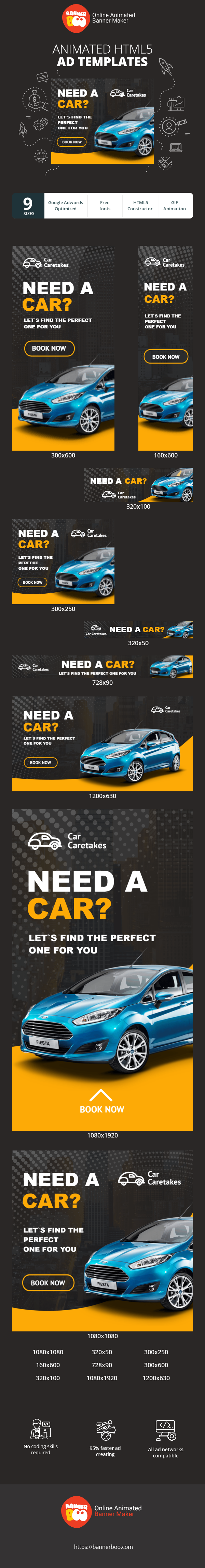 Banner ad template — Need A Car? — Let’s Find The Perfect One For You