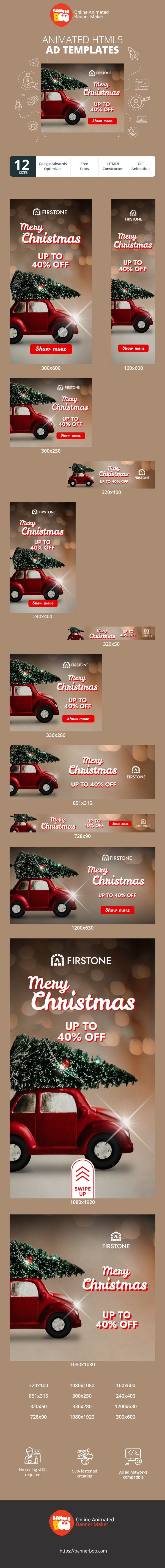 Szablon reklamy banerowej — Frohe Weihnachten — Bis zu 40 % Rabatt