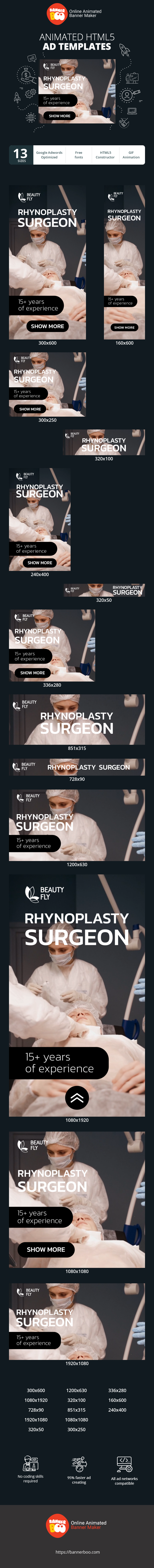 Banner ad template — Rhinoplasty — I Love My Cute Nose