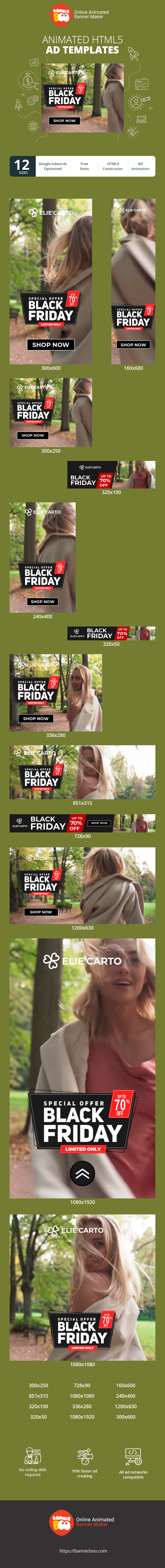 Banner ad template — Black Friday — Special Offer Up To 70% Off Limited Only Video