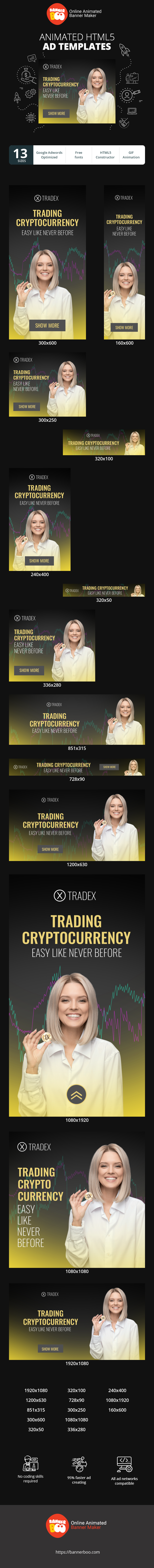 Banner ad template — Trading Cryptocurrency — Easy Like Never Before