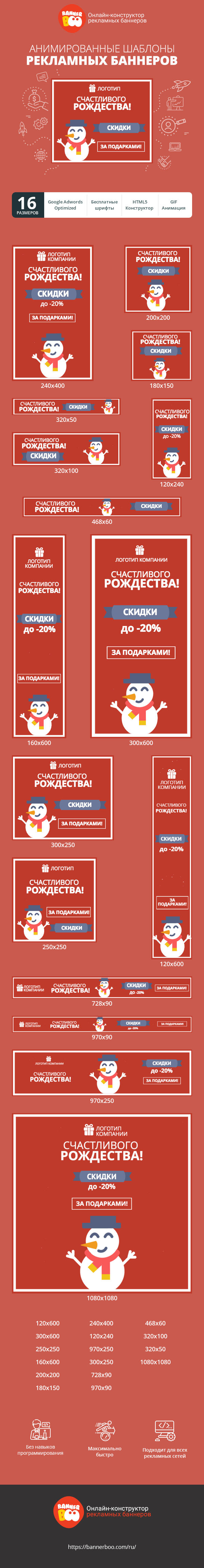 Шаблон рекламного баннера — Счастливого рождества
