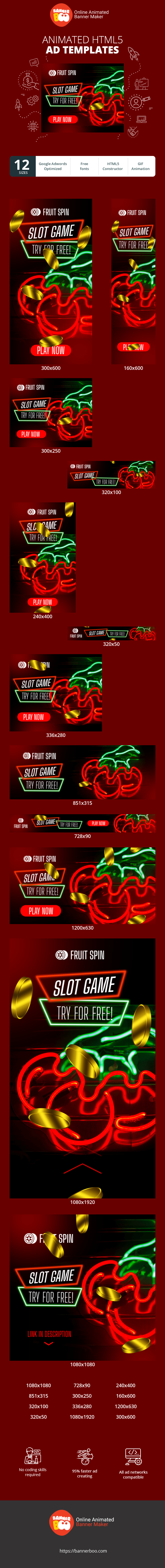Banner ad template — Slot Game — Try For Free!