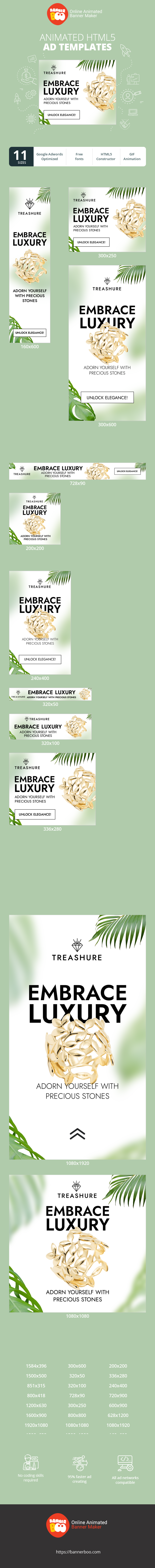 Banner ad template — Embrance Luxuly Adorn Yourself With Precious Stones — Jewelry