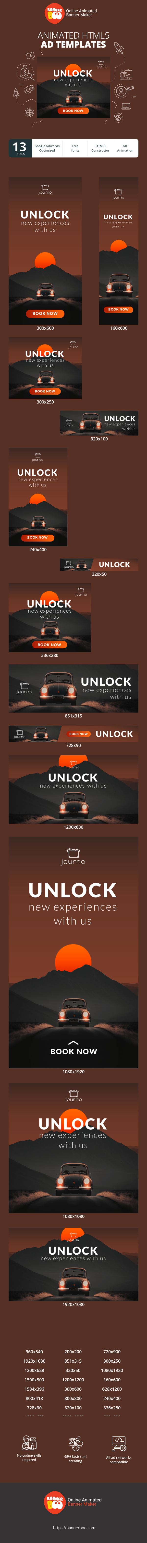 Banner ad template — Unlock New Experiences — With Us