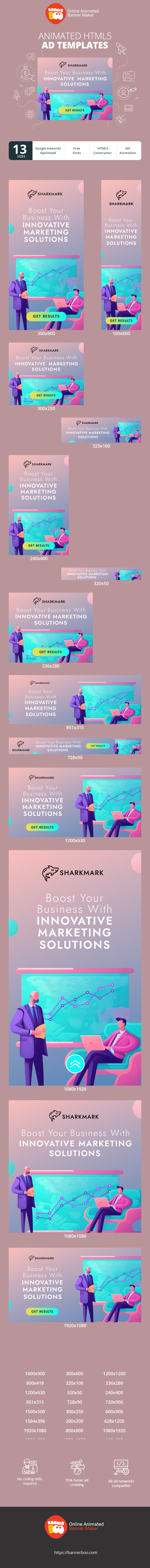 Banner ad template — Boost Your Business with Innovative Marketing Solutions — Agencies