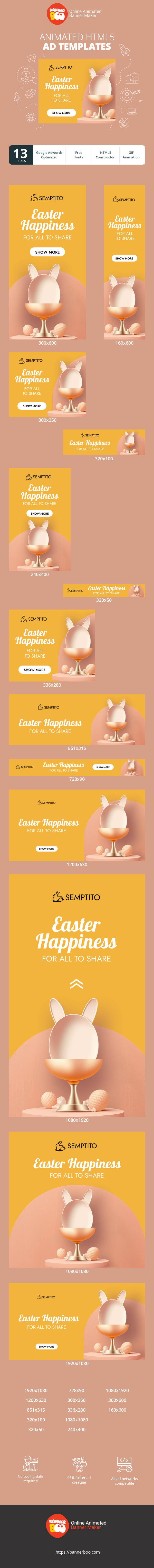 Szablon reklamy banerowej — Osterfreude für alle zum Teilen — Osterhase