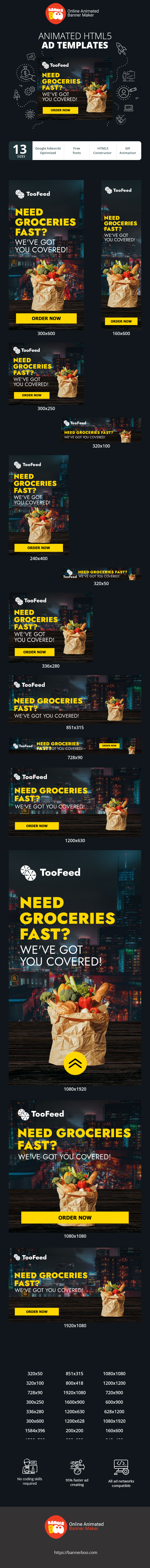 Banner ad template — Need Groceries Fast? — We`ve Got You Covered!
