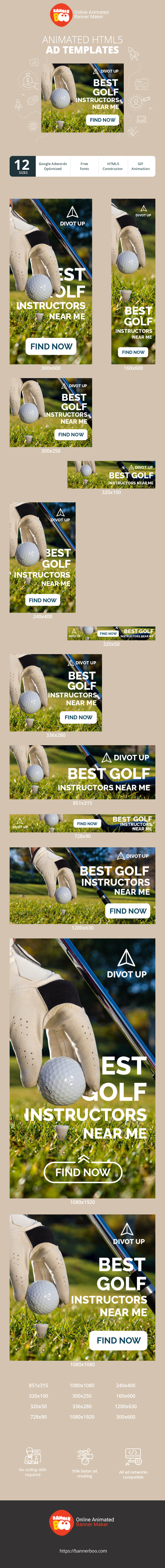 Szablon reklamy banerowej — Beste Golflehrer — In meiner Nähe