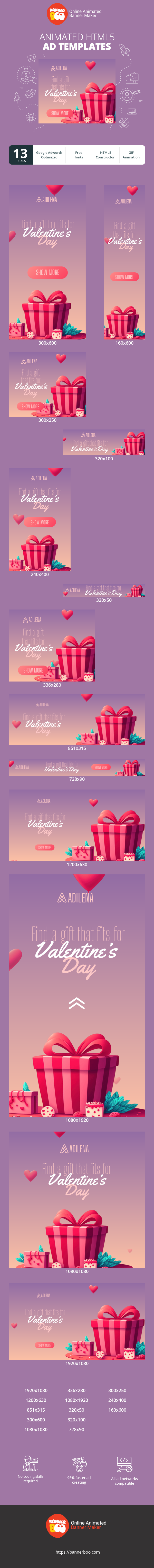 Szablon reklamy banerowej — Finde ein Geschenk, das passt – zum Valentinstag