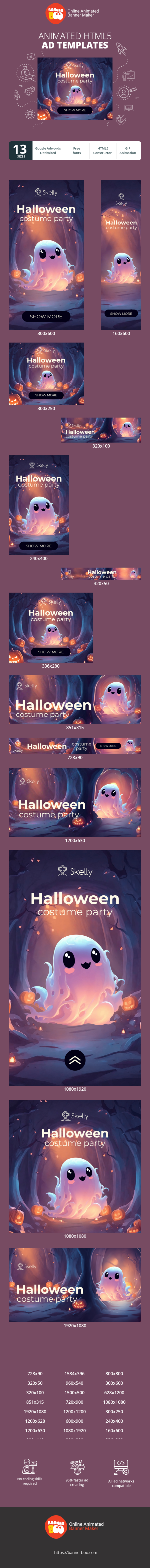 Szablon reklamy banerowej — Halloween — Impreza w Kostiumach
