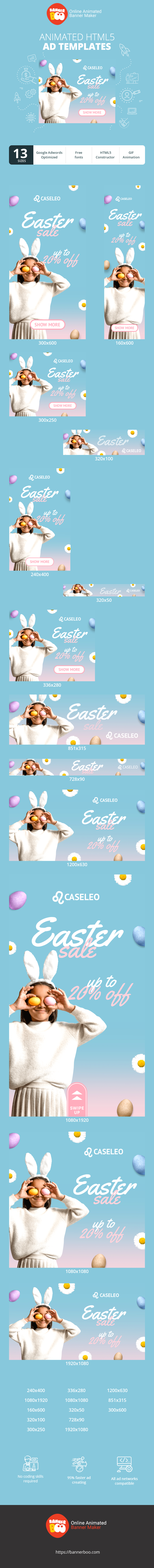 Banner ad template — Easter Sale — Up To 20% Off