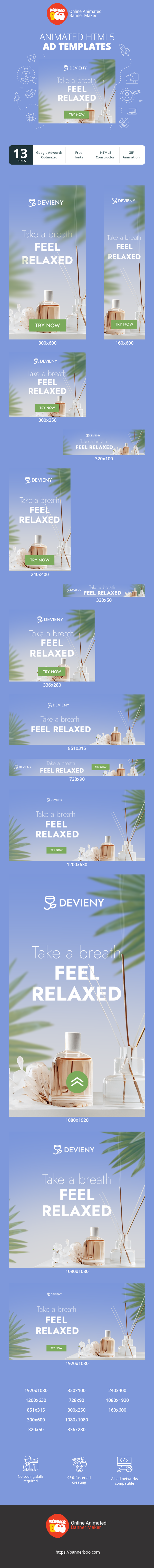 Banner ad template — Take A Breath Feel Relaxed — Spa