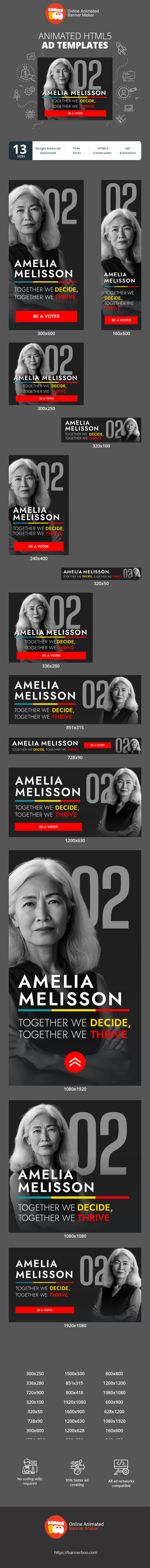 Szablon reklamy banerowej — Amelia Melisson 02 Razem Decydujemy, Razem Rozwijamy się — Kampania wyborcza