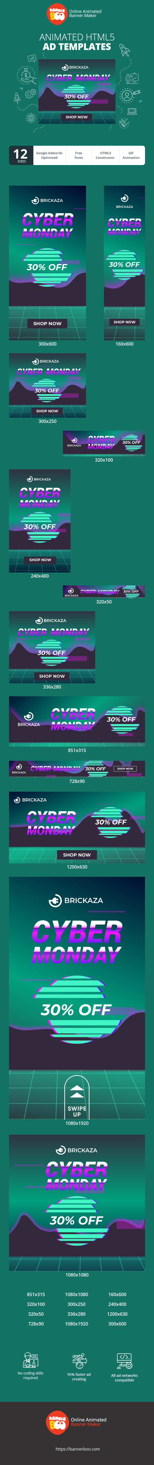 Szablon reklamy banerowej — Cyber Monday — 30% zniżki