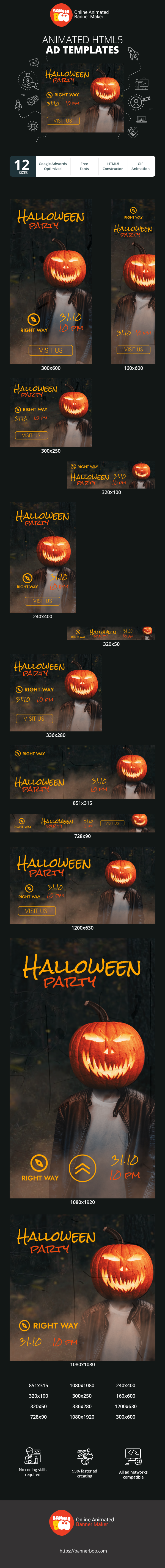 Banner ad template — Halloween Party — 31.10 10pm