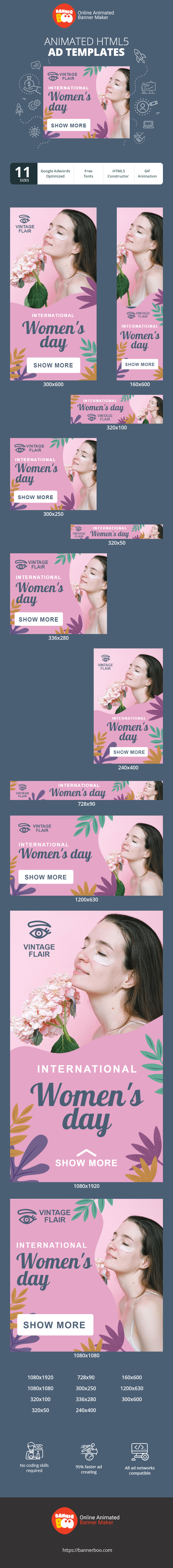 Banner ad template — International Women's Day — 8 March