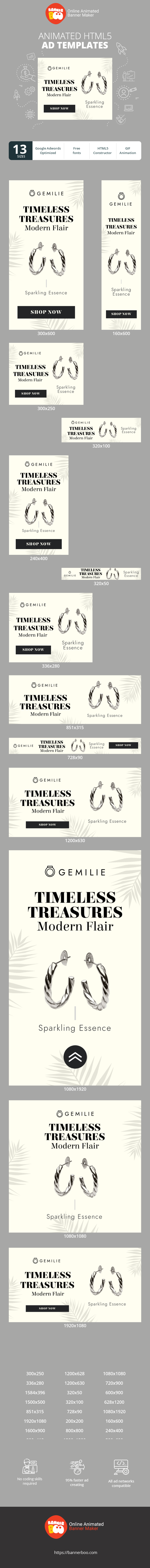 Banner ad template — Timeless Treasures Modern Flair — Jewellery Sale