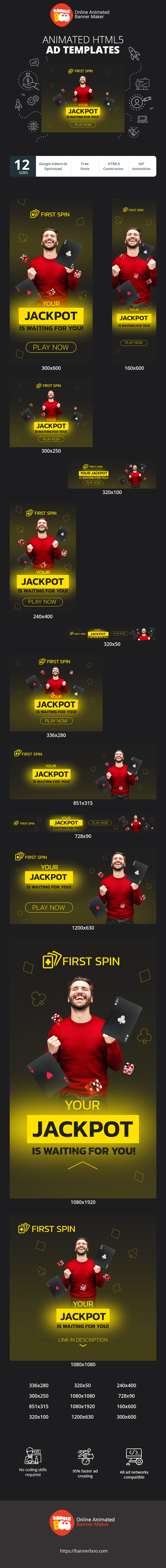 Szablon reklamy banerowej — Twój jackpot czeka na Ciebie! — Hazard