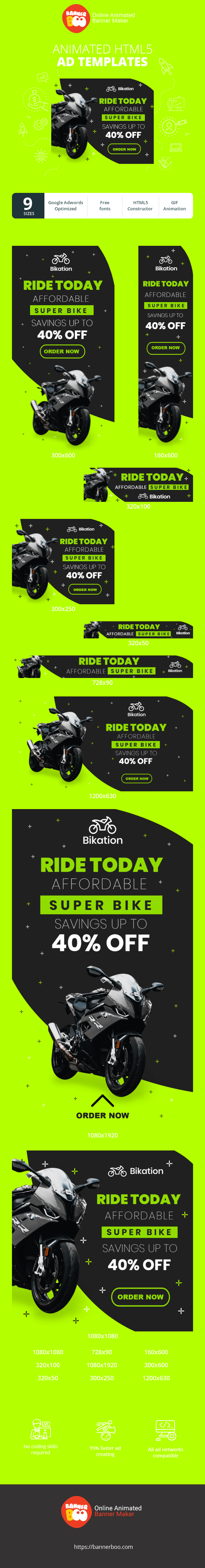 Banner ad template — Ride Today — Affordable Superbike Save Up To 40% Off