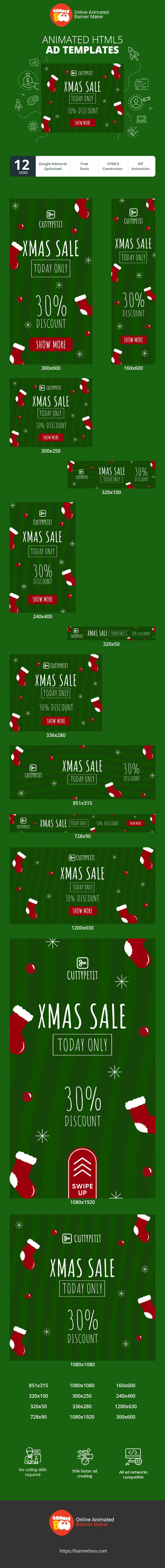 Banner ad template — Xmas Sale — Only Today 30% Discount