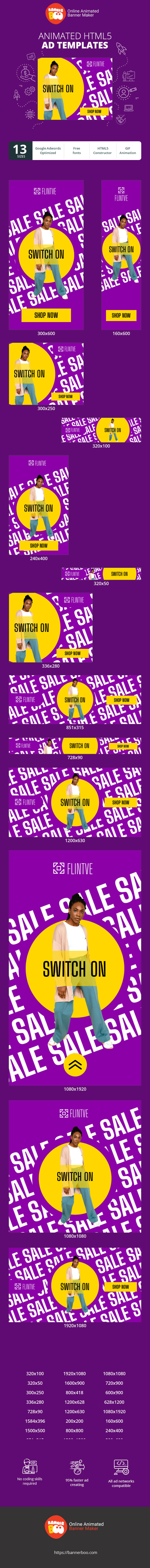Banner ad template — Switch On To Mega Savings Sale 30% Off — Fashion Sale