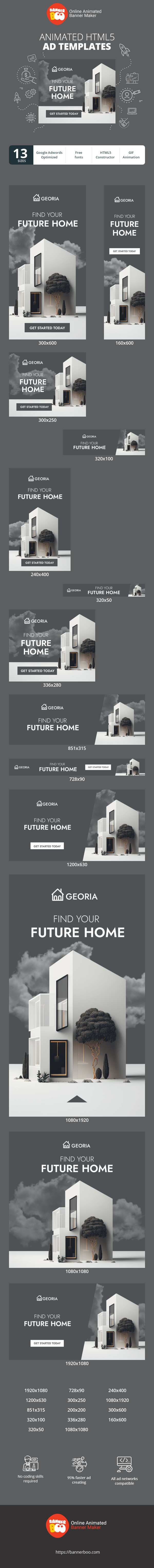 Banner ad template — Find Your Future Home — Real Estate