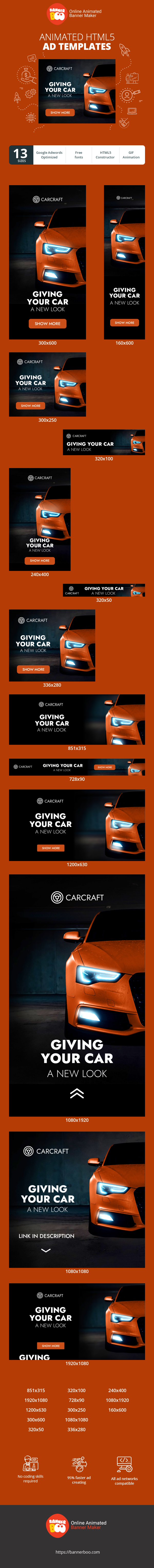 Szablon reklamy banerowej — Geben Sie Ihrem Auto einen neuen Look — Transport