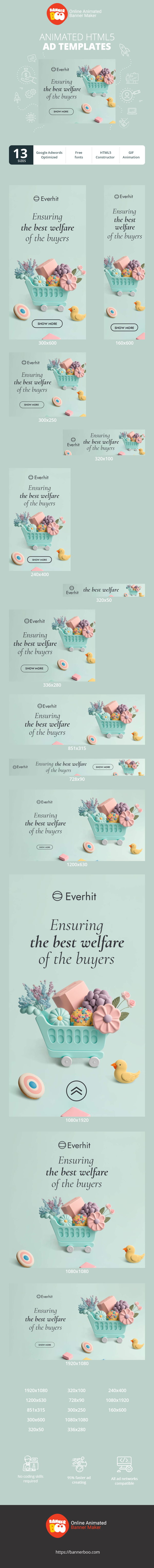 Szablon reklamy banerowej — Sicherstellung des besten Wohlergehens der Käufer — E-Commerce