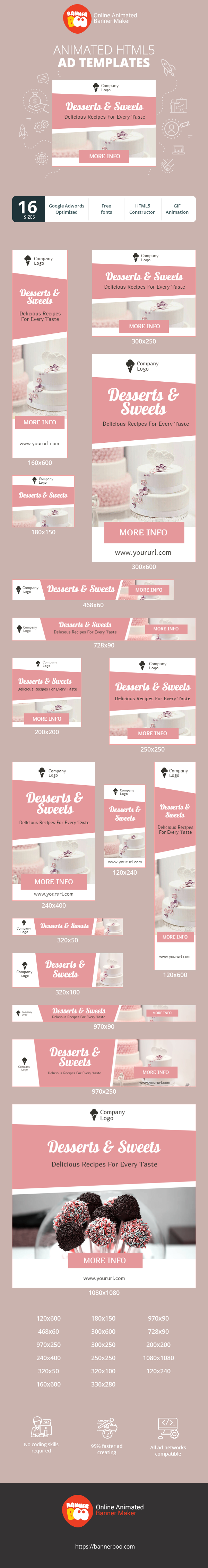 Banner ad template — Desserts & Sweets — Delicious Recipes For Every Taste