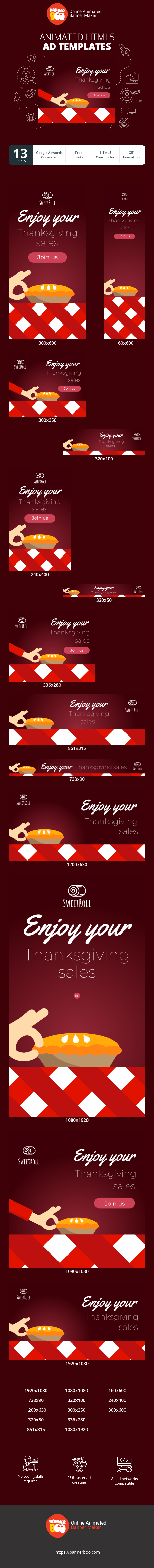 Szablon reklamy banerowej — Genießen Sie Ihre Thanksgiving-Verkäufe — Feiertag