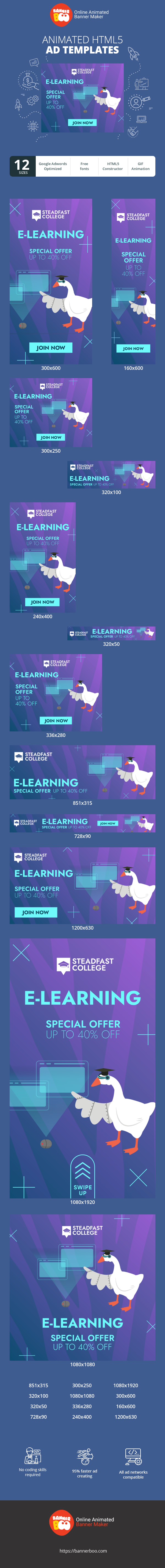 Banner ad template — E-Learning — Special Offer Up To 40% Off